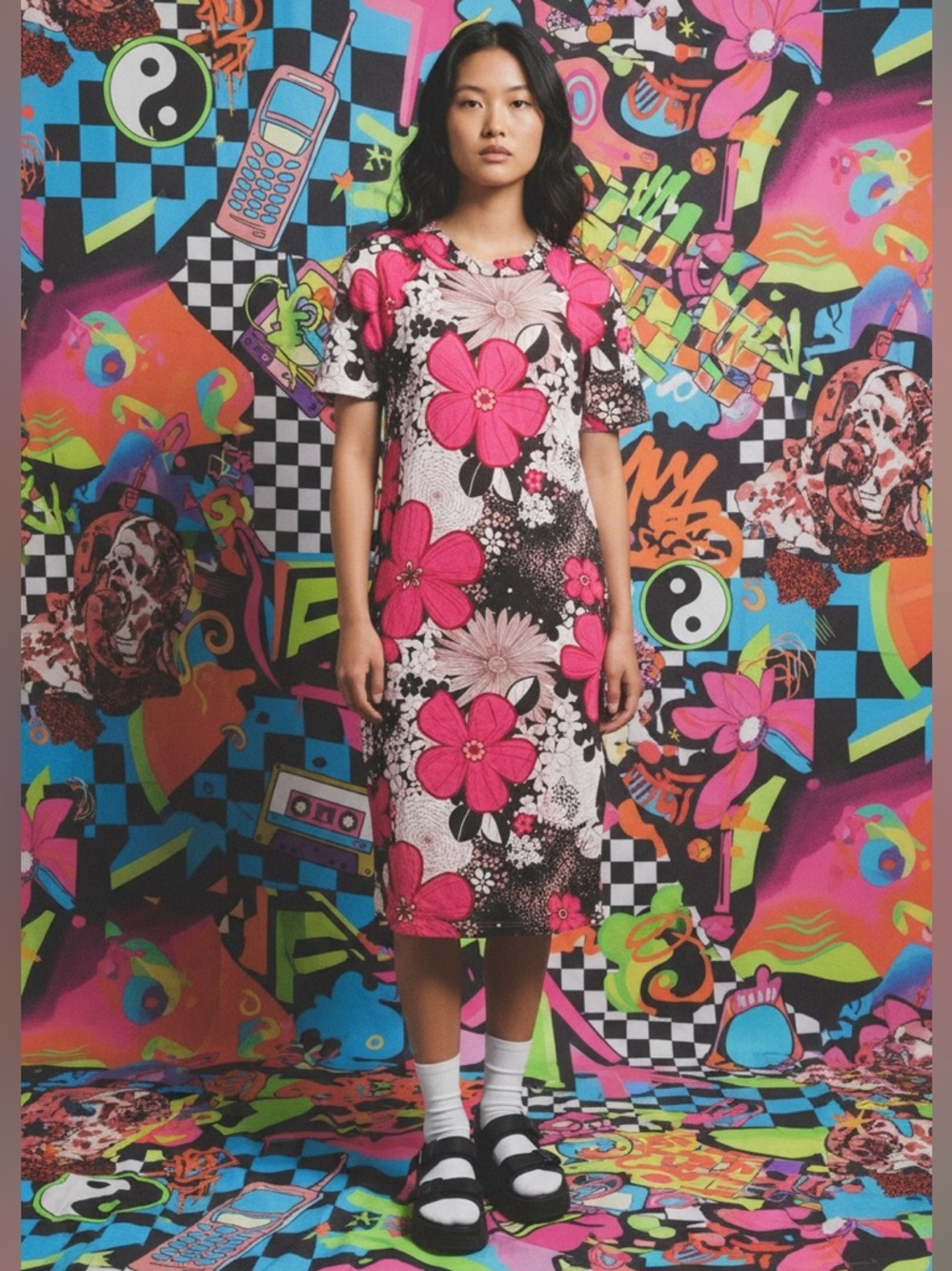Diane von Furstenberg Floral Pink Brown Silk Blend Dress Size 2
